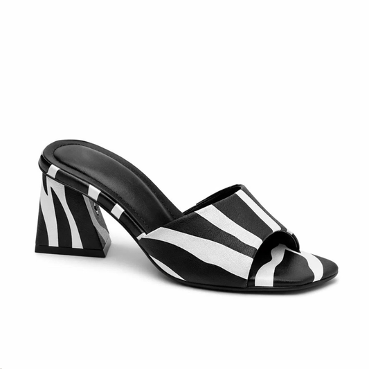 Z Bold Zebra Puff Block Heels –