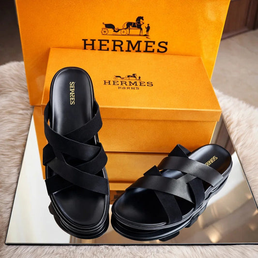 H Aura Men’s Premium Slippers (Black)