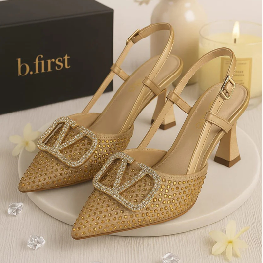 Women’s Sorento Slingback Heels – Morelto Gold | Greenes Shoes